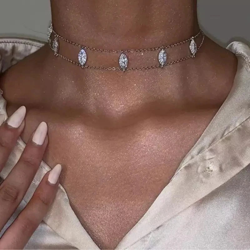 Teardrop CZ Chain Necklaces