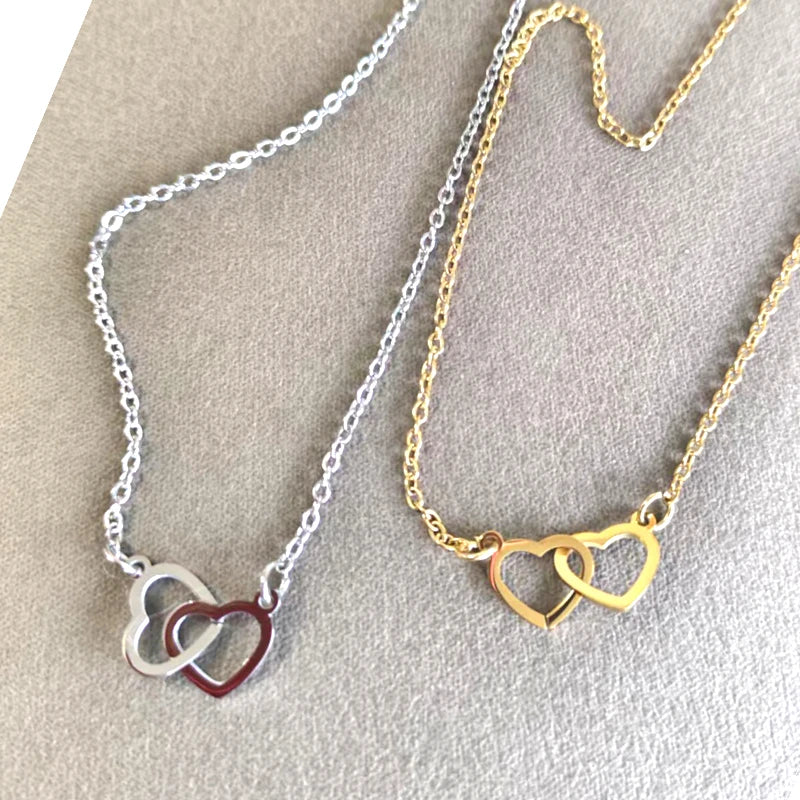 10pcs Creative Statement Hoop Interlocking 304 Stainless Steel Pendant Necklace Trendy women Jewelry